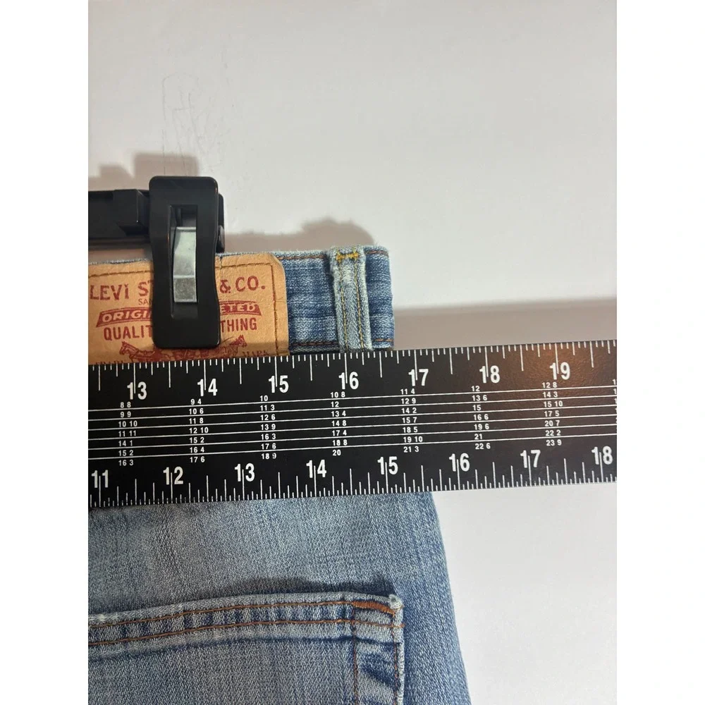 Levis 514 Straight Leg Jeans Light Wash Distressed Thrashed Skater Grunge 34x26